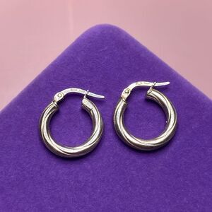 💛 Vintage 925 Italy Twist Hoop Earrings